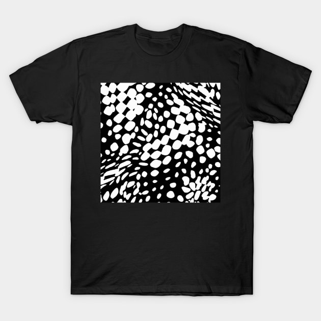 DOTS DOTS BLACK AND WHITE DOTS PATTERN T-Shirt by Overthetopsm